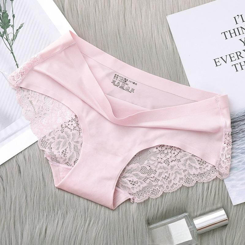 Damen Slips Exquisite Spitze Unterwäsche Seidensatin Sexy Nahtlos Mädchen Lingerie Damen Slips Übergröße Komfort Unterhosen