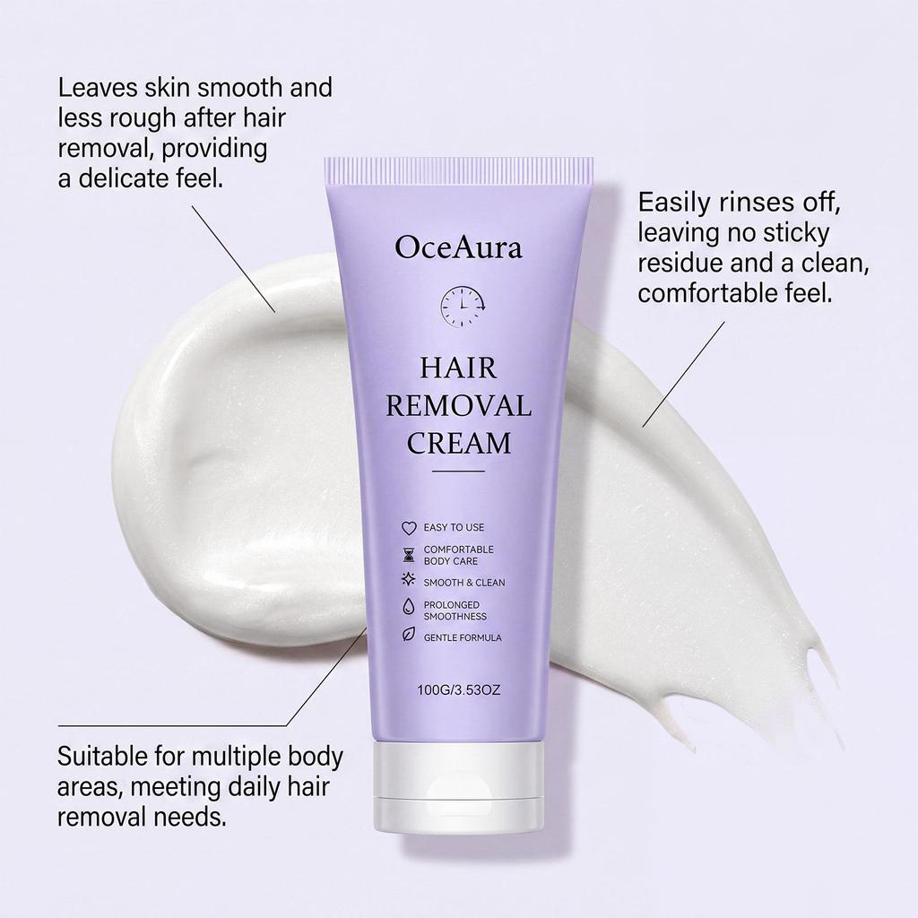 OCEAURA Gentle & Hydrating Hair Removal Cream for Soft, Smooth Skin