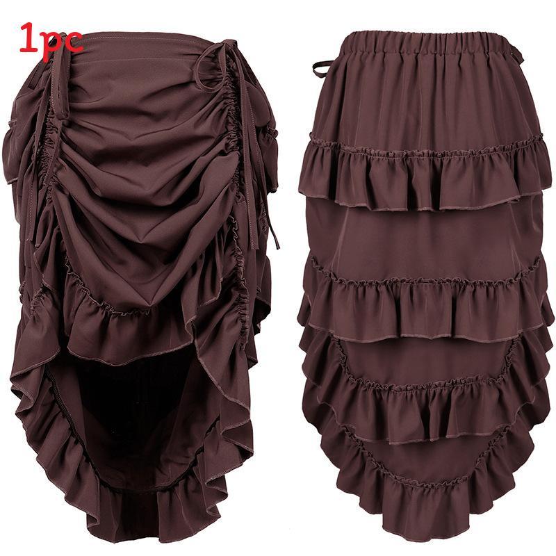 Halloween Gothic Renaissance Skirt With Drawstring For Cosplay And Costumes