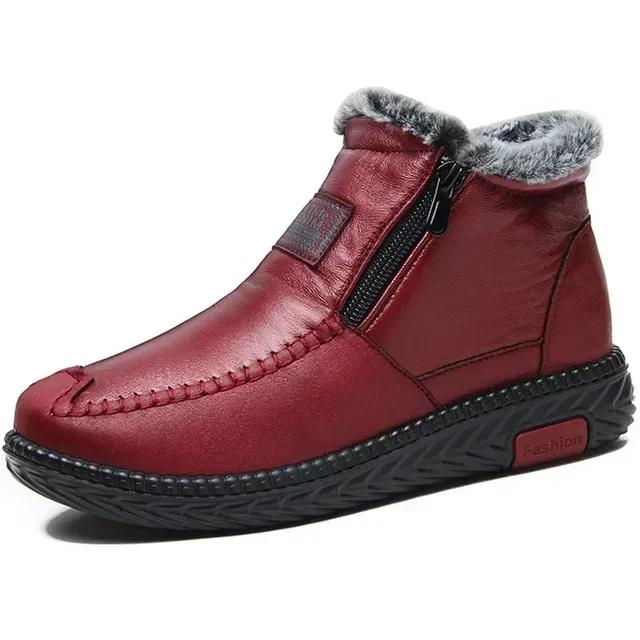 Women's Cotton Boots 2025 Winter New Fashionable and Warm Cotton Shoes with Added Fleece, Outdoor Anti Slip Snow Boots