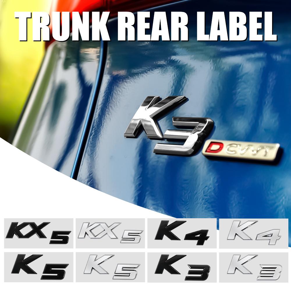 3D ABS Styling K3 K4 K5 KX5 Badge Car Body Rear Trunk Sticker Decor Auto Accessories For Kia K2 Ceed Carnival Picanto Soul EV6