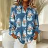 Women's Shirt With Floral Print Buttons, Long Sleeved Casual Regular Shirt Blouses Casual Plus Size Basic Tops