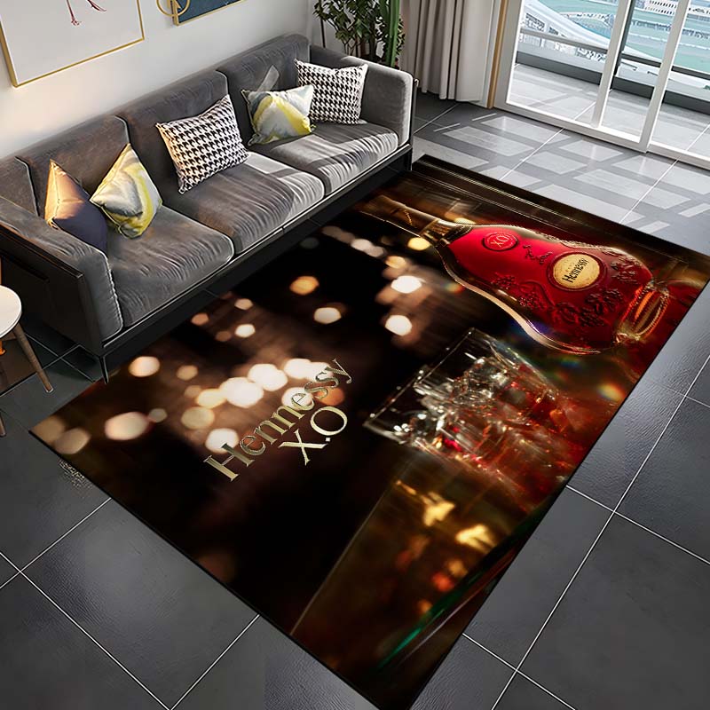 

15 Size Hennessy Brandy Pattern Rug Carpet for Living Room Bathroom Mat Creative Doormat Carpet for Bedroom Home Decor 40cm x 60cm