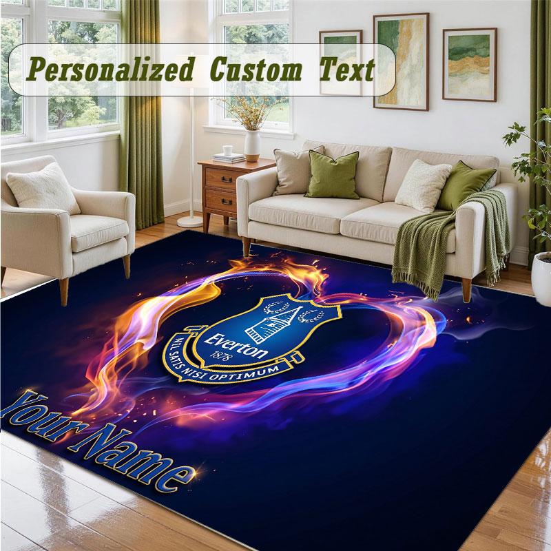 Crystal Velvet Square Rug Custom NameEverton FC Pattern Non Slip Home Floor Decor Rug
