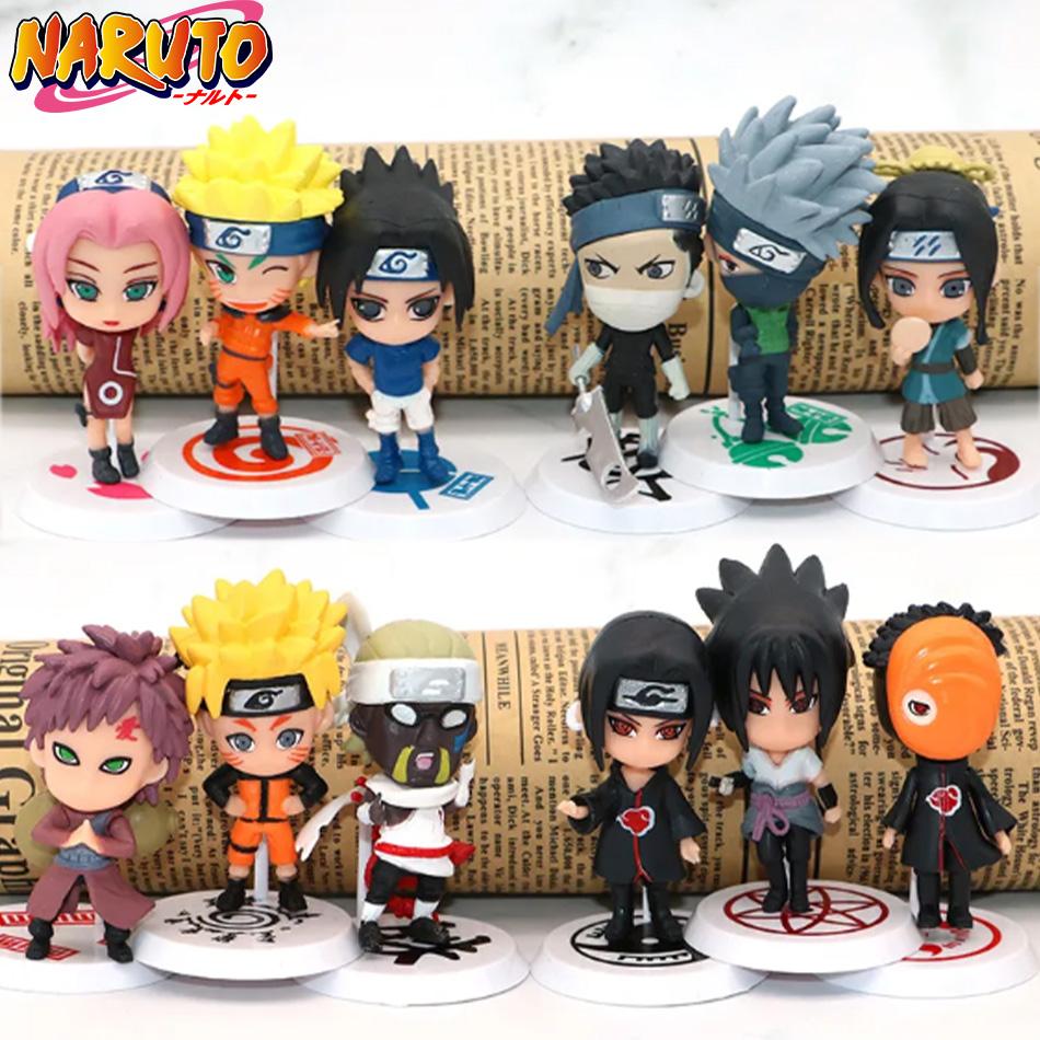 6pcs/12pcs/set Anime Figure Naruto Shippuden Hinata Sasuke Itachi Kakashi Gaara Action Figure Q Version PVC Figures Toys Gift