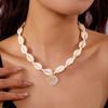 Bohemian Pearl Shell Choker Necklace For Women Boho Beach Shell Pendant Rope Chain Necklace Summer Vacation Jewelry Gift