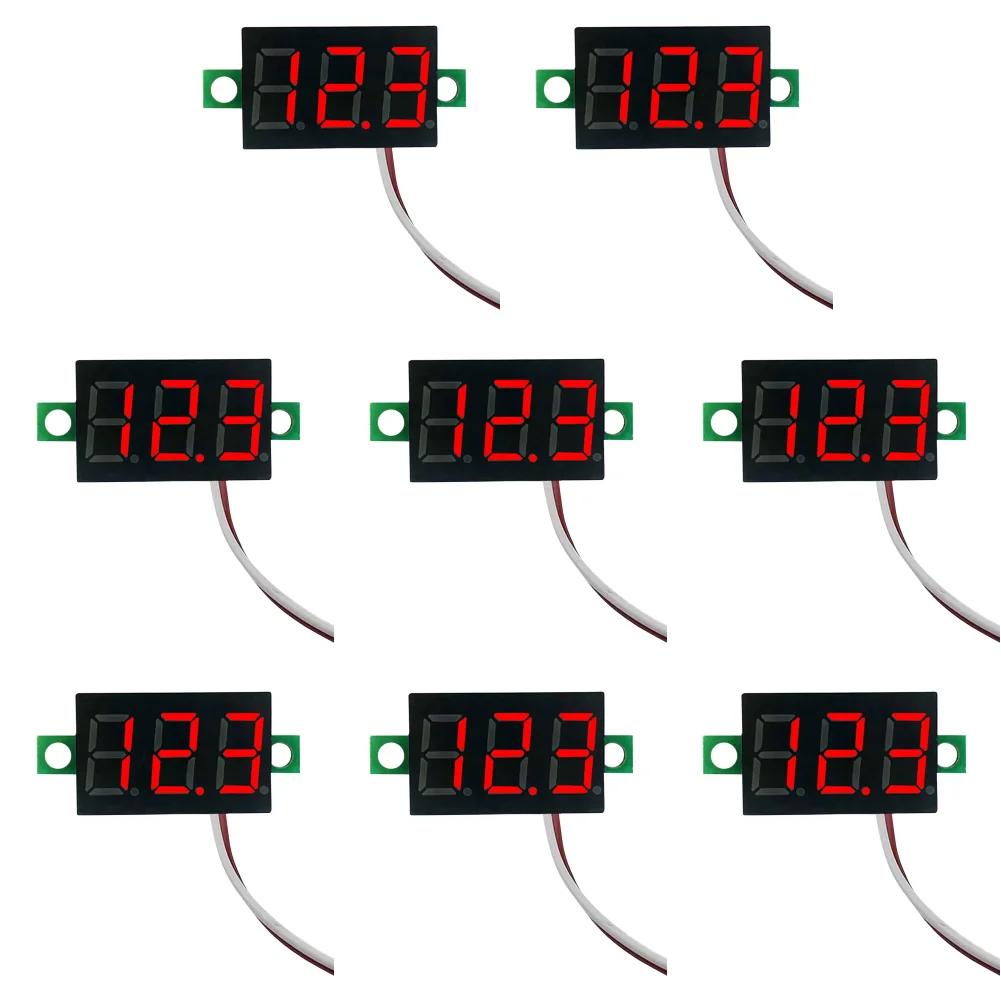 2 Wires Digital Voltmeter LED Screen Meter DC 2.5V-40V Digital Voltage Tester Pressure Measurement Power Voltage Detector Tool