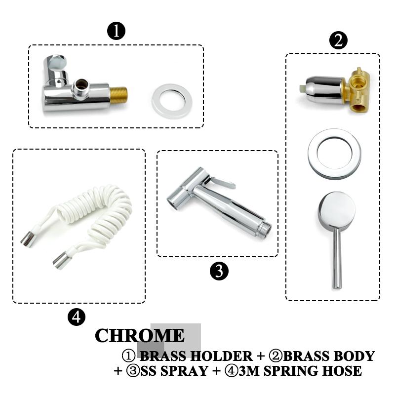 Black Stainless Steel Handheld Sprayer Bidet Shower Shattaff with Shower Hose and Bracket for Bathroom Toilet Hot Cold Water