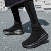 New Warm Men Casual Sneakers Comfortable Mens Ankle Boots Lightweight Couple Walking Running Shoes Mesh High Top Man Socks Shoes