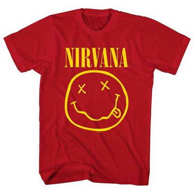 Nirvana - Gul glad ansikte - Bandlogga T-shirt (T-shirt)