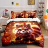 Autumn Raccoon Cartoon Duvet Cover Set With 3D Printing Design Soft Polyester Bedding Set All-Season Comfort Machine Washable