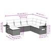 7-teiliges Gartensofa-Set mit Kissen, graues Poly-Rattan