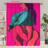 Elegant Set Of 2 Valentine Day Character Print Printed Curtain Polyester Material Suitable Bedroom Living Room Study Ideal For