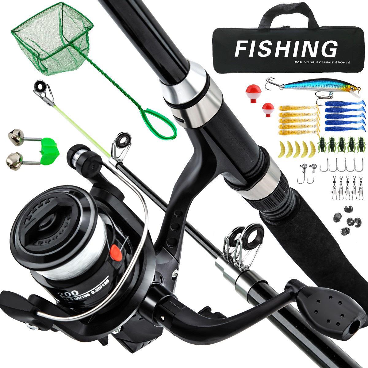 1.8m Portable Long-Cast Fishing Rod and Reel Combo for Bass  Aspius Fishing - Complete Gear Set
