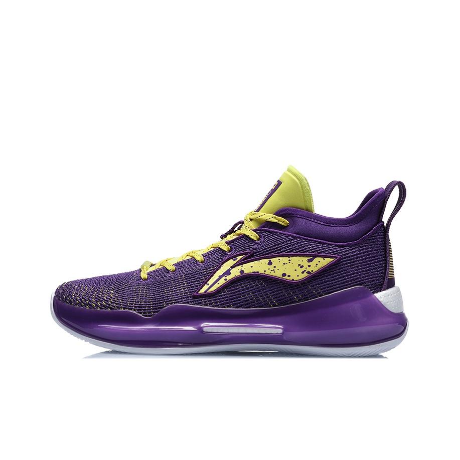 Li Ning Yu Shuai 13 Low Lakers Colorway Mid-Top Basketball Shoes Men Basketball Shoes Yellow Purple ABAQ013-4