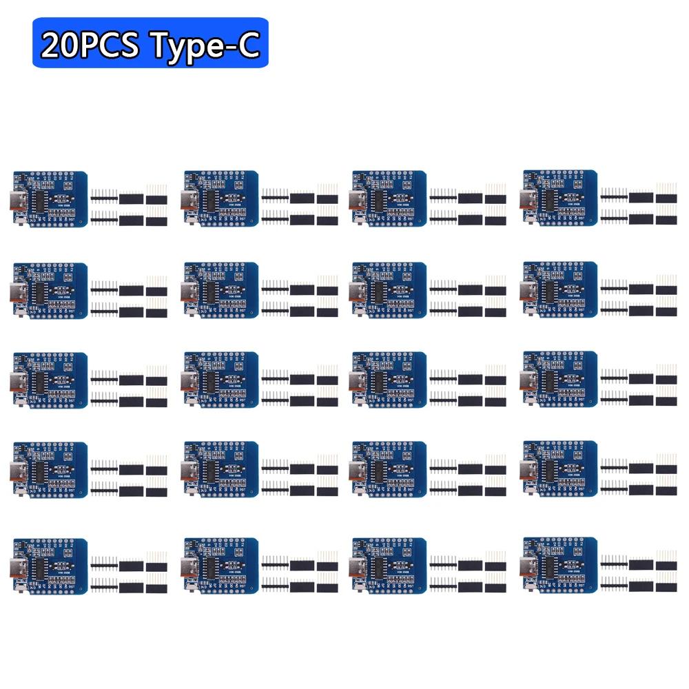 50-1PCS ESP8266 ESP-12F ESP-12 Type-C USB Wemos D1 Mini Wifi Development Board D1 Mini Nodemcu Lua Iot Board 3.3V Met Pins