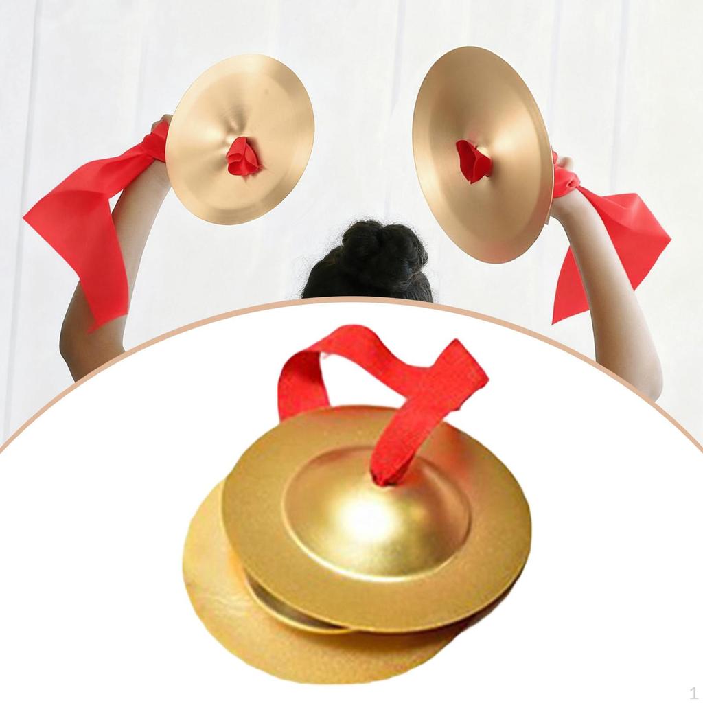 1 Pair Hand Cymbals Finger Alloy Sturdy Percussion Instrument Musical for
