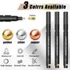 Chrome Mirror Marker Pen 2.0mm Waterproof Ink DIY Reflective Paint Pen Gold Silver Copper Marker Craft Model Painting Art Marker