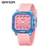 Sanda Colorful Minimalist Student Quartz Watch with 3D Scale and Waterproof Design