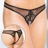 Vladlena Open Thong - Black - Softline - Thongs and Panties