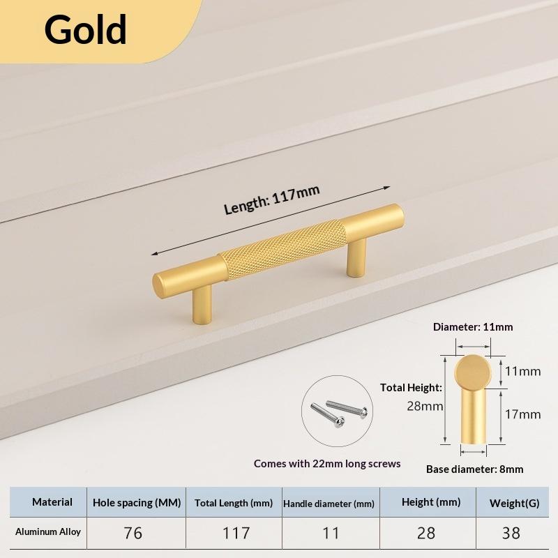 Nordic Wardrobe Handles–Gold Copper & Black Drawer Knobs Extended American-Style Aluminum Alloy Cabinet Pulls Furniture Hardware