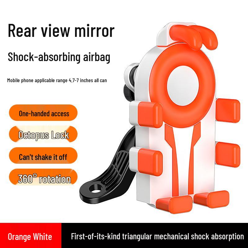 Shockproof Rainproof Phone Holder for Electric Cars, Motorcycles & Takeaway Helmets with Sunshade and Navigation Support.