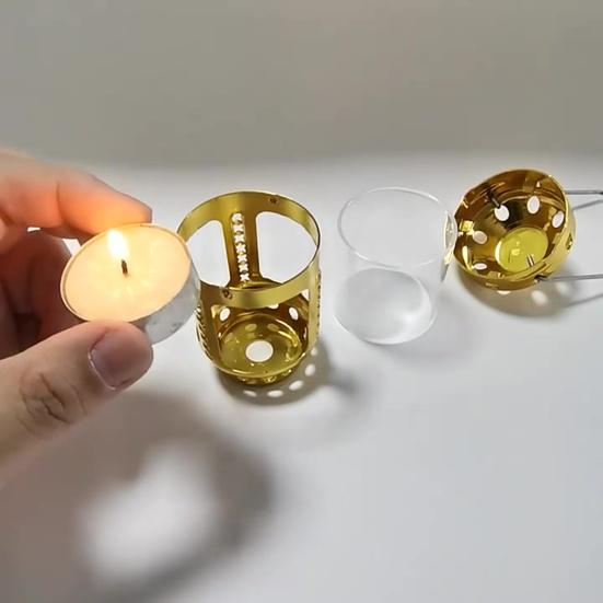 Candle Lantern Mini Bright Aluminium Alloy Brass Night Fishing Hanging Candle Lamp for Outdoor Camping Angling