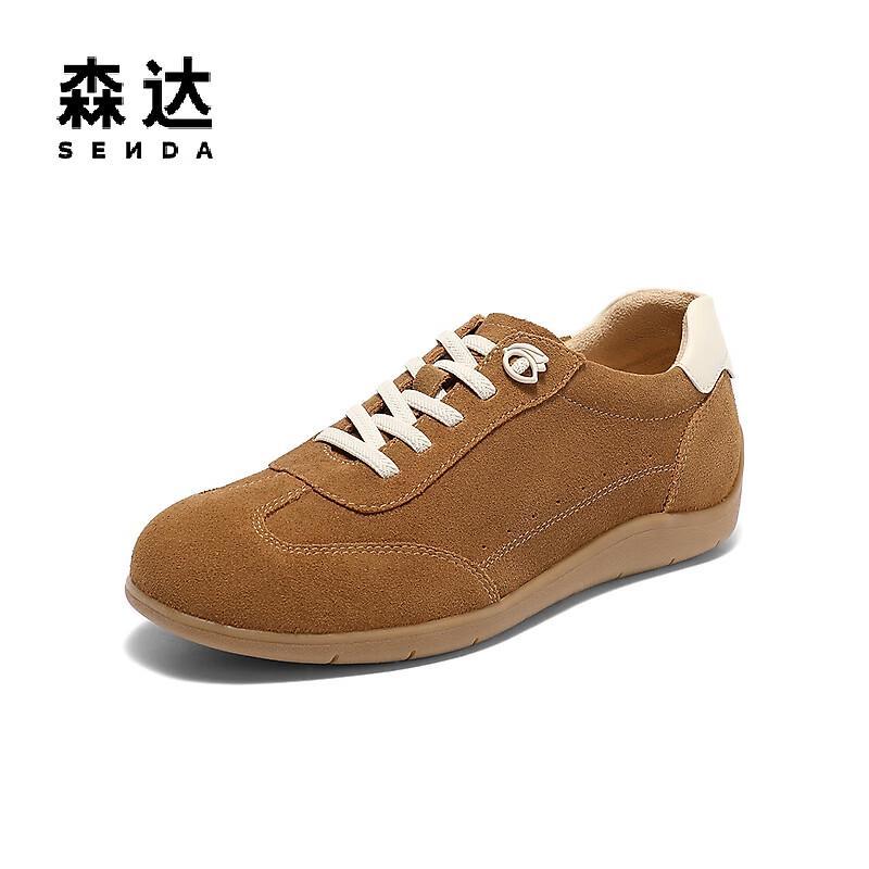 Damen Retro Cowhide Freizeit-Sneaker