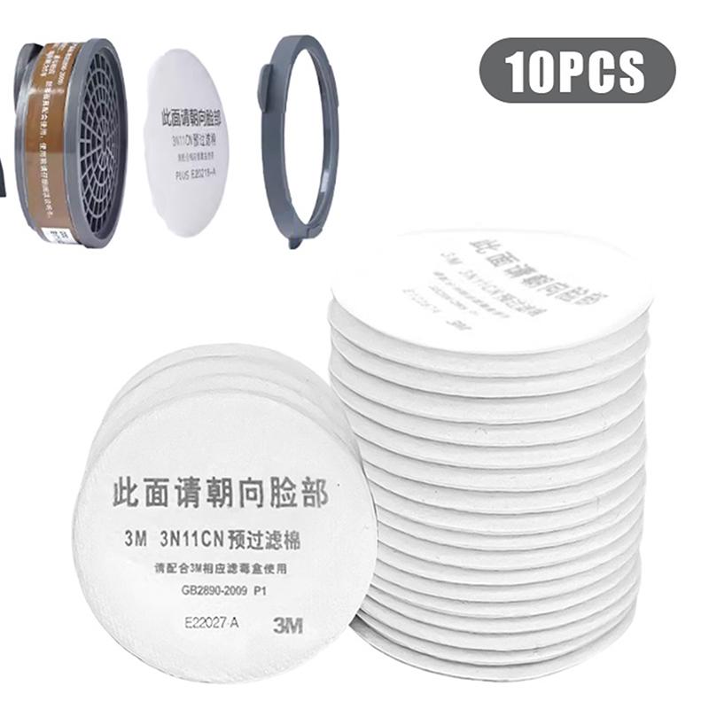 10Pcs 3N11 Filter Cotton For 3001/3301/3303/385 Gas Mask Cartridge 3200/308/1201 Dust Mask For Carpenter Builder Miner Polishing