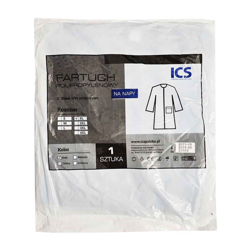 Disposable Apron White With Snaps (Non-woven 22G) 1 Piece