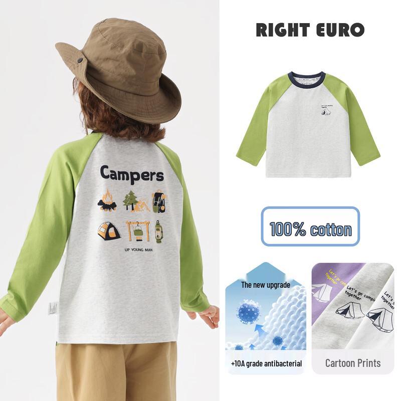 RightEuro 2026 Spring Boys  Raglan Long Sleeve T-Shirt 120