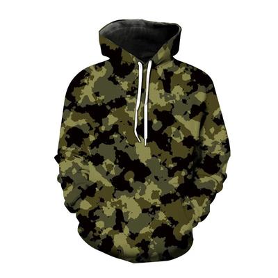Wszechstronne Bluzy Kamuflaż Nadruk 3D Bluza z Kapturem Pulower Męska Modna Bluza Harajuku Street Style