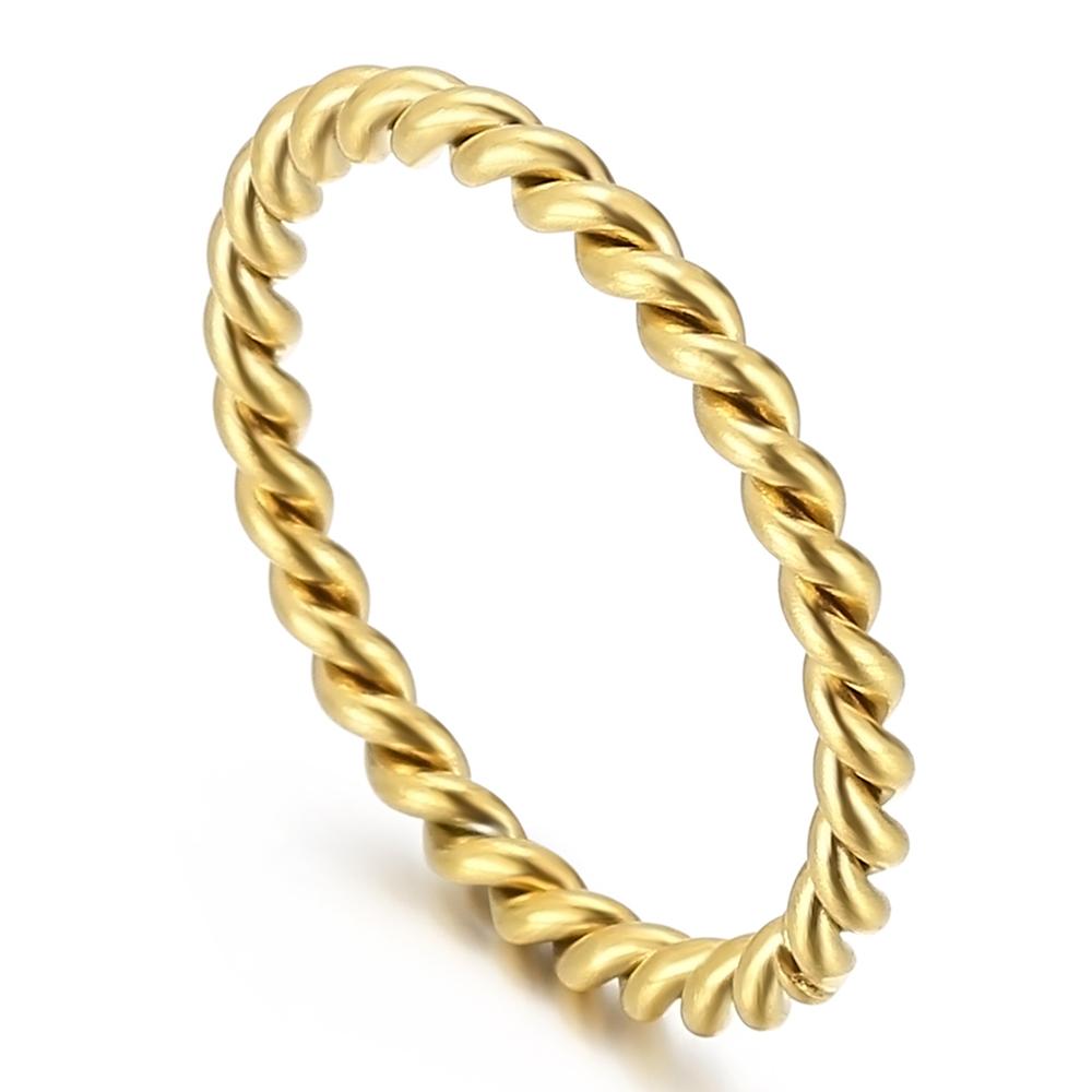 

Роскошное женское кольцо золотого/серебряного/черного цвета, ювелирные аксессуары из нержавеющей стали, кольца-ленты шириной 2 мм в стиле плетеной витой цепи 7 золотой