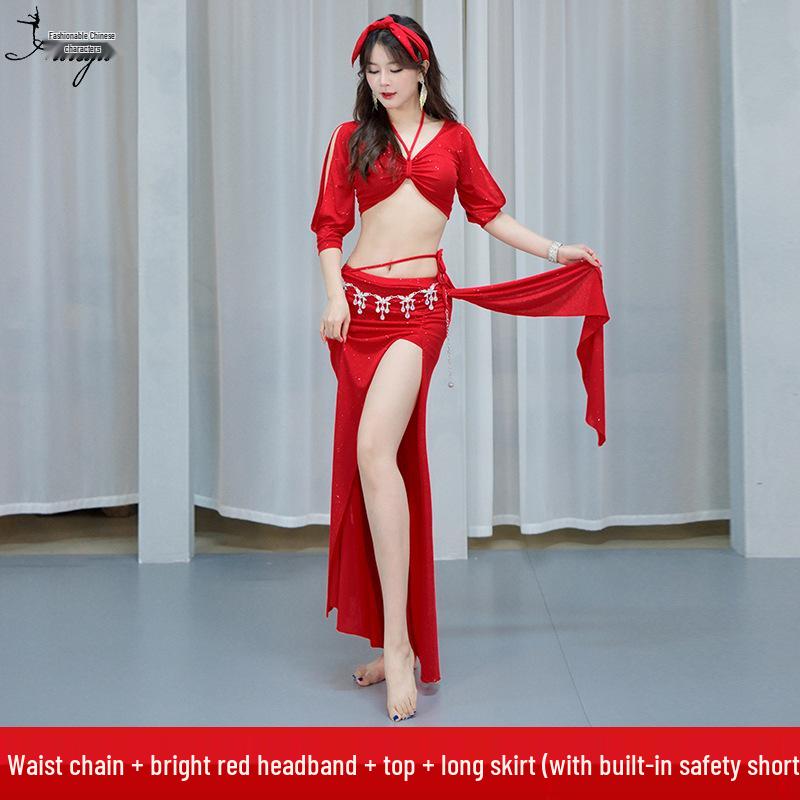 Huayu 2025 Autumn/Winter Belly Dance Costume: Sexy Oriental Dancewear Long Skirt Set