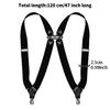 Vintage 2.5cm Wide Suspenders For Men Women Adjustable Elastic Cross Back Trouser Braces With 2 Clips Straps