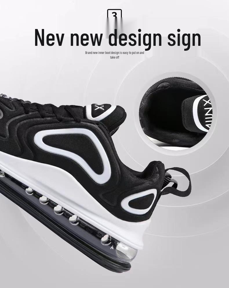 Men's Spring Air Cushion Running Shoes - Mesh Low-Top, Trendy Thick-Soled Casual Sports Sneakers