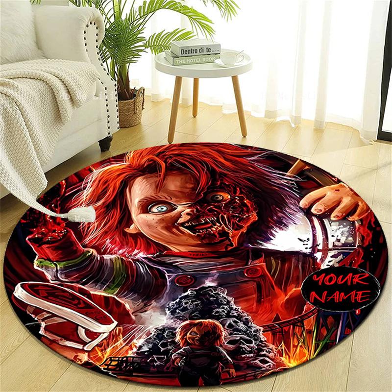 Personalized C-Chucky Round Chair Office Rug - Perfect for Mat, Office Chair & More - Ideal Gift for Birthdays and Holidays