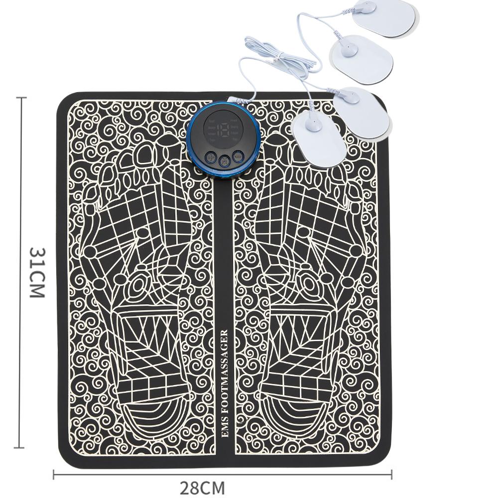 EMS Foot Massager Pad Portable Foldable Massage Mat Pulse Muscle Stimulation Improve Blood Circulation Relief Pain Relax Feet