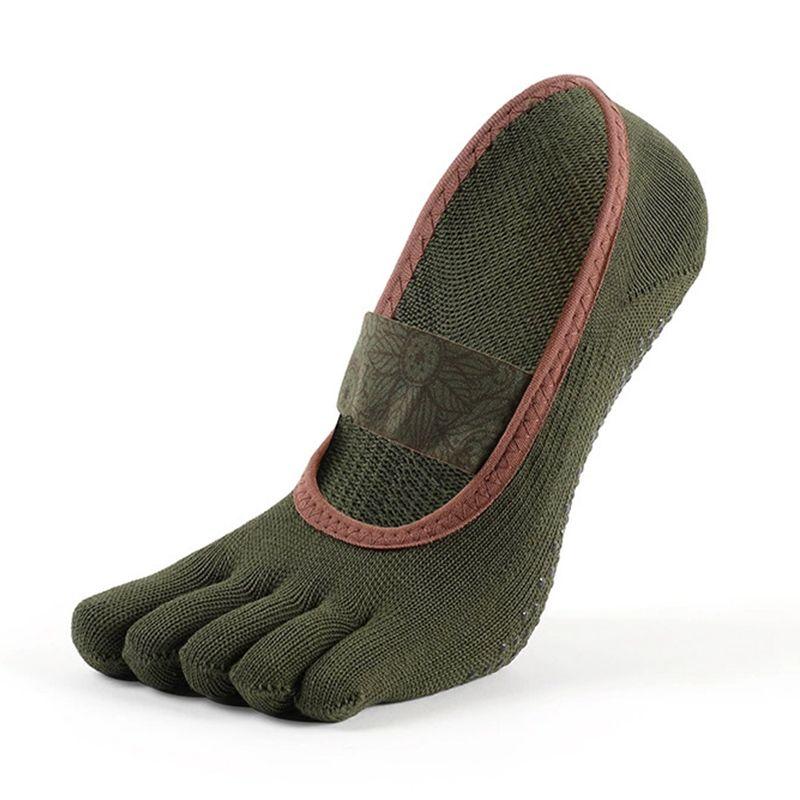 

Носки для йоги Нескользящие Профессиональные Женские Носки с Пальцами Для Фитнеса в Помещении Нескользящие Носки Комнатные Носки Взрослые Носки для Пилатеса Green