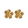 Spring Gold Texture Flower Stud Earrings Women'S French Retro Fresh And Fashionable Exquisite High-End Versatile Earrings