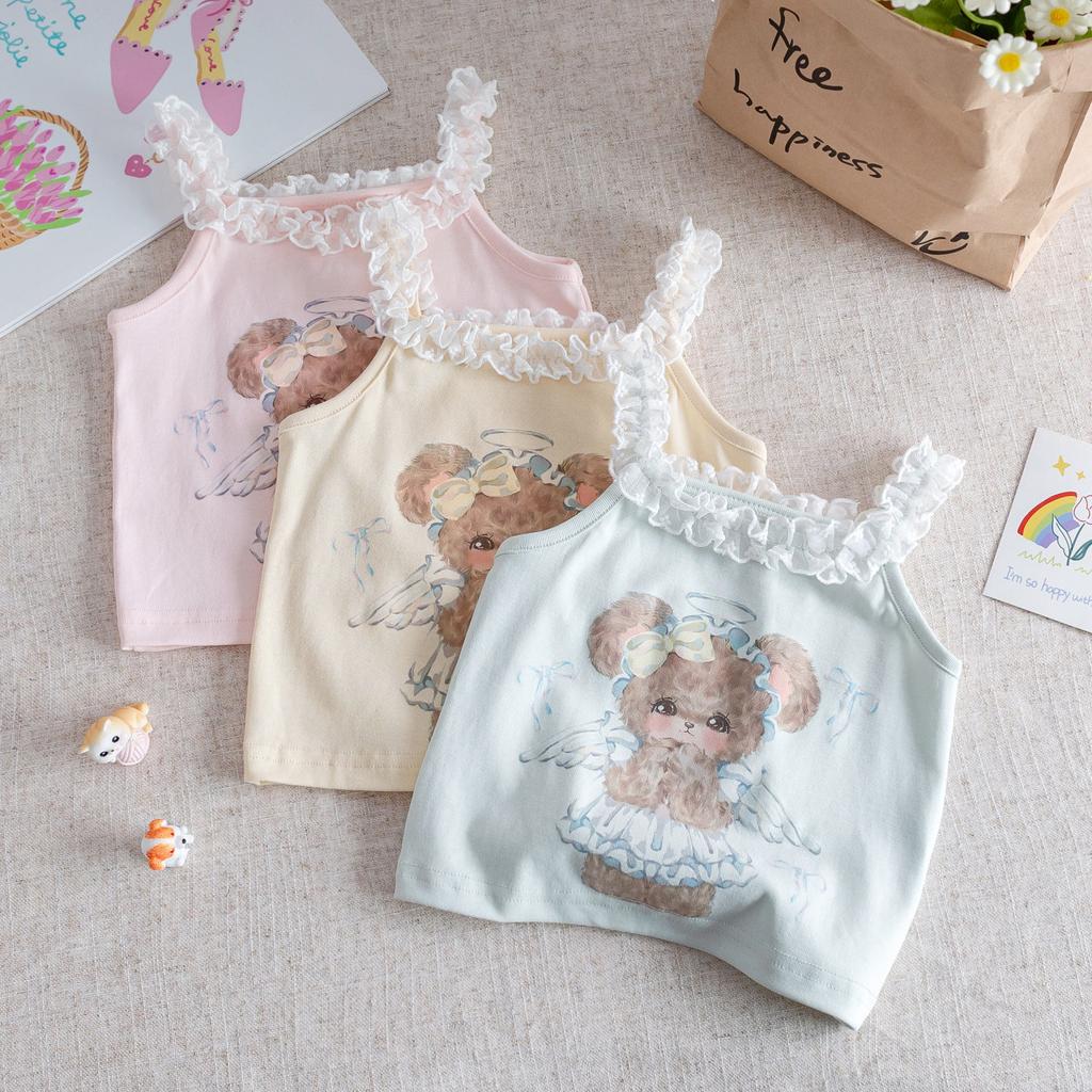 Girls Summer Cotton Camisole Thin Breathable Sleeveless Top Cute Baby Vest Undershirt For Little Kids