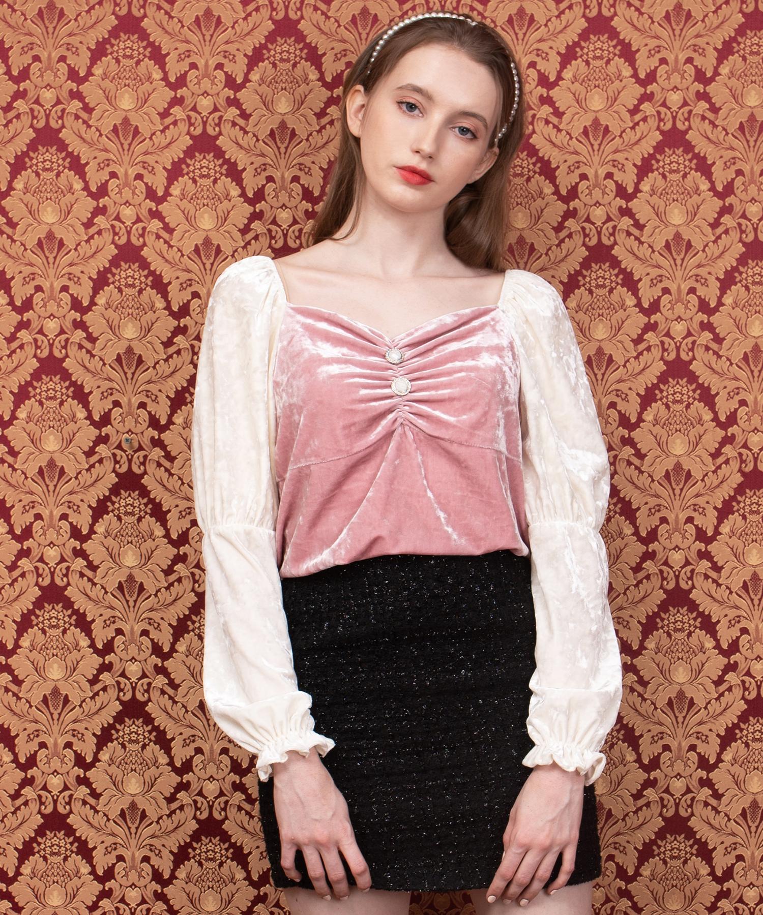 Kathrin Velvet Tulle Blouse Pink Pink/Free