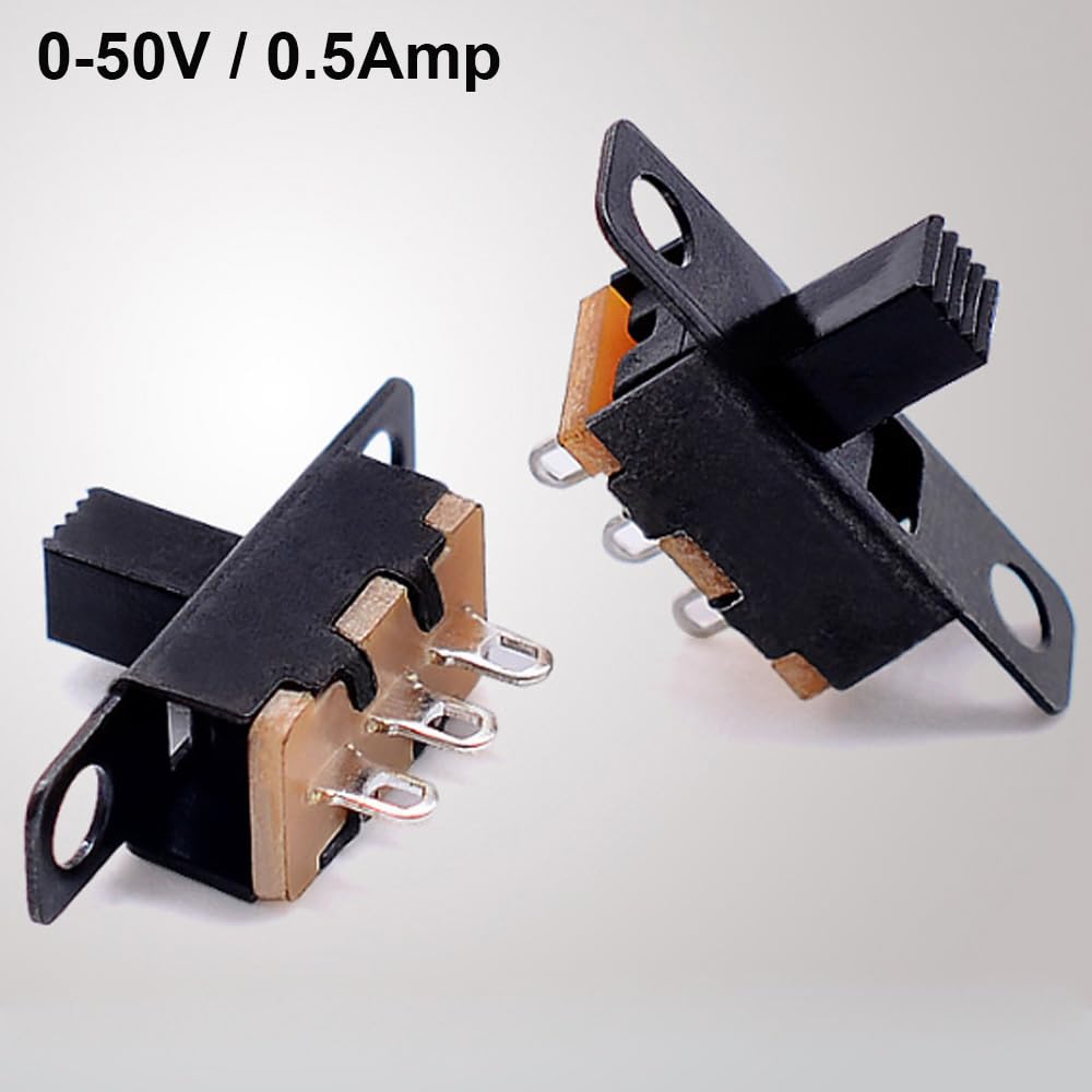 Gebildet 40 buc Comutator glisant 250V/3A, 1P2T SPDT 3 pini 2 poziții SS12D10 și 50V/0.5A