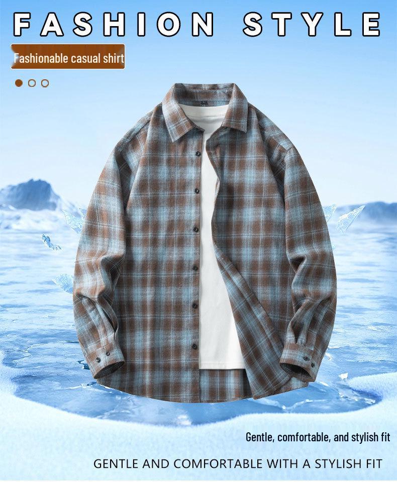 Men's Retro Plaid Long Sleeve Shirt - Casual Fashion Jacket for Autumn and Spring