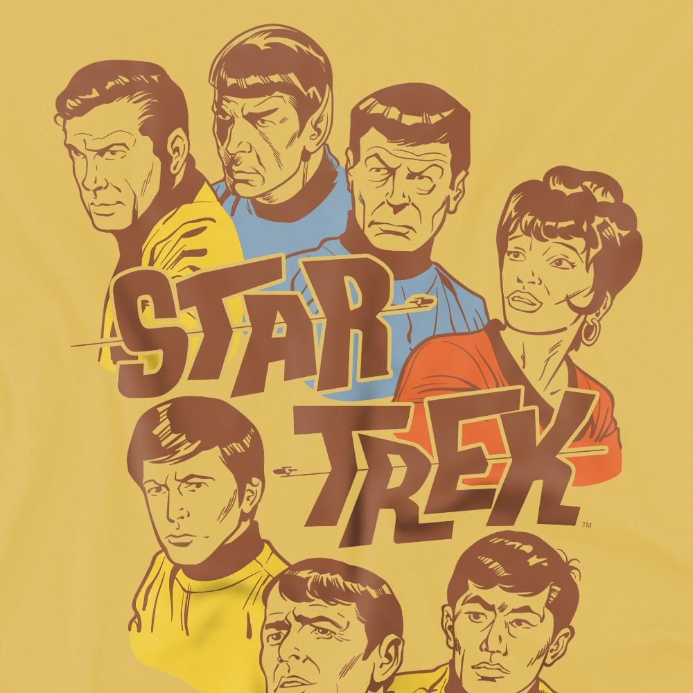 Star Trek Mens Retro Illustrated Crew T-Shirt