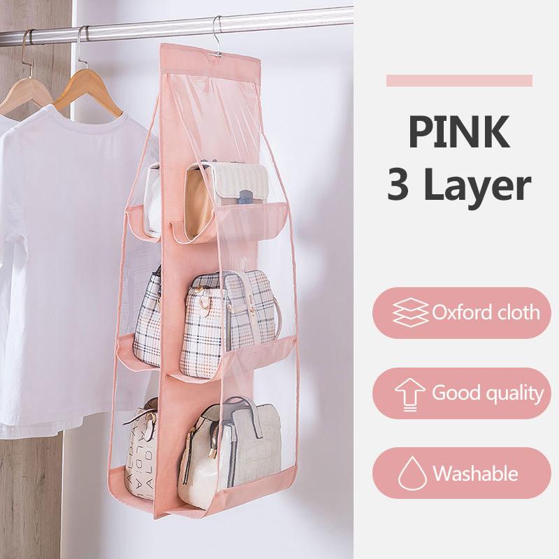 Multi-layer Bag Storage Bag Waterproof Bag Wardrobe Hanging Leather Bag Finishing Bag Female Bag Storage Bag Wardrobe Handbag Purse Hanging Bag