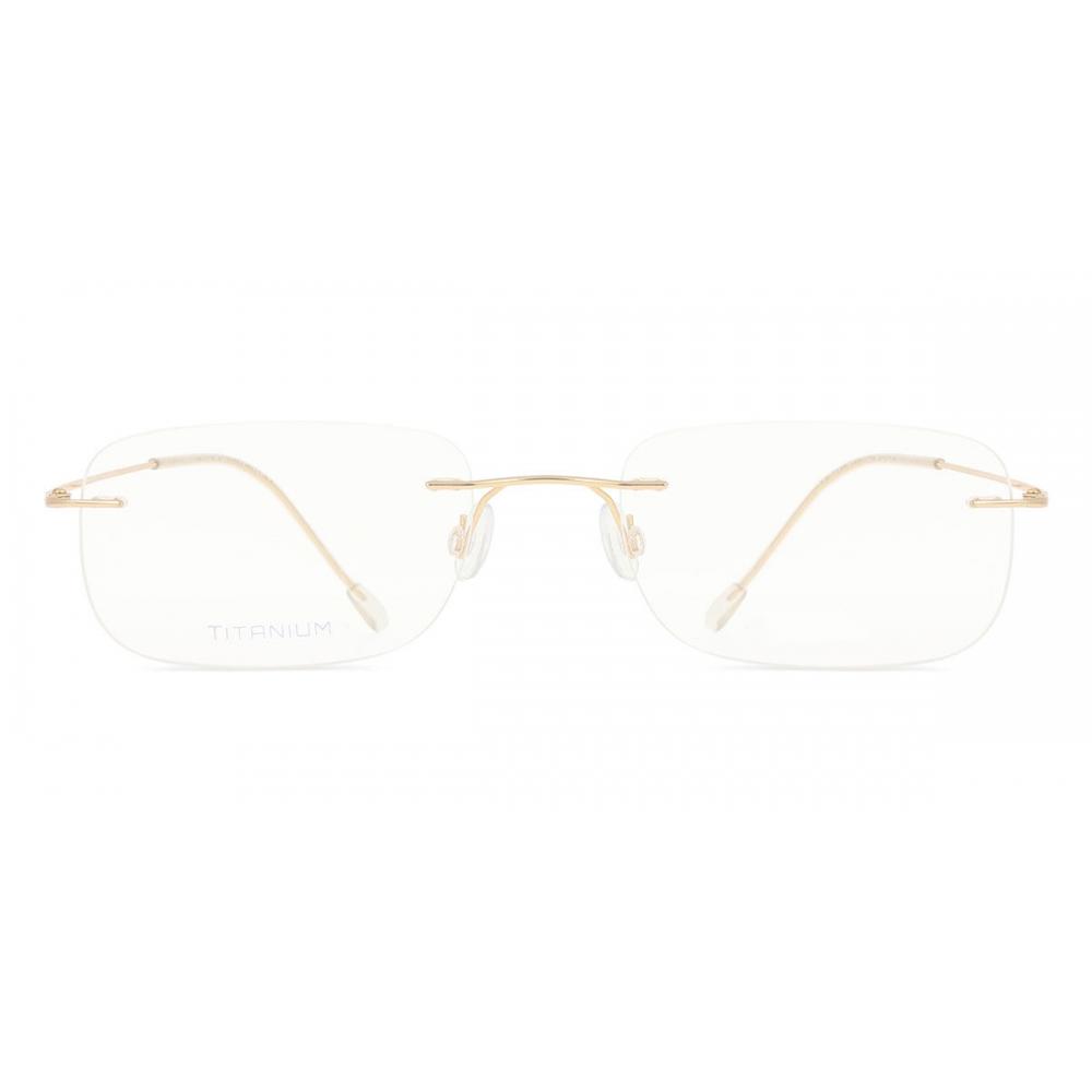 Smartbuy Collection Men Rimless Rectangle Gold Eyeglasses Ttgv01