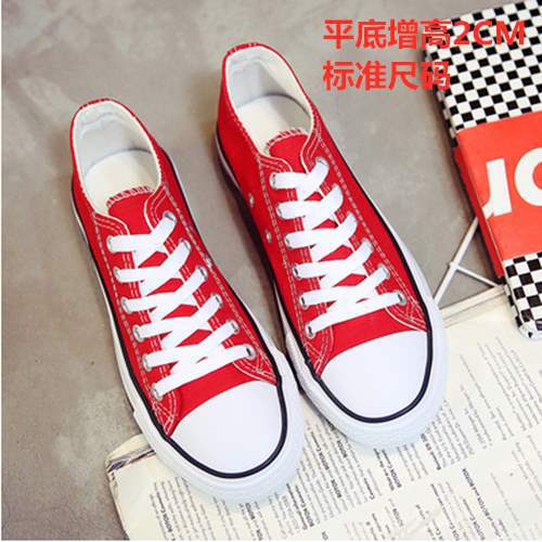 Inner heightening canvas shoes cloth shoes muffin thick-soled street shot board shoes lace-up spring