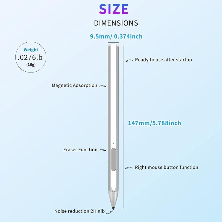 Fabrikqualität für Microsoft Surface Pro7/6/5/4 PROX Go Book Touch Pen(Schwarz)