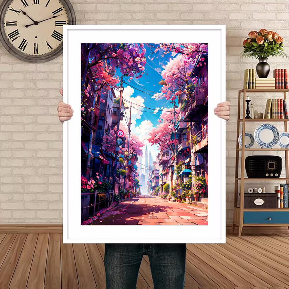 Anime Japanese Street Landscape Poster Prints For Living Room Home Decor Abstract Scenery Canvas Painting Wall Art Aesthetic